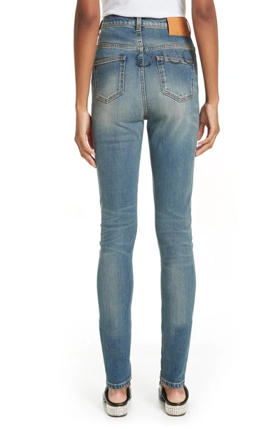 Shop Gucci La Patch Skinny Jeans In Blue