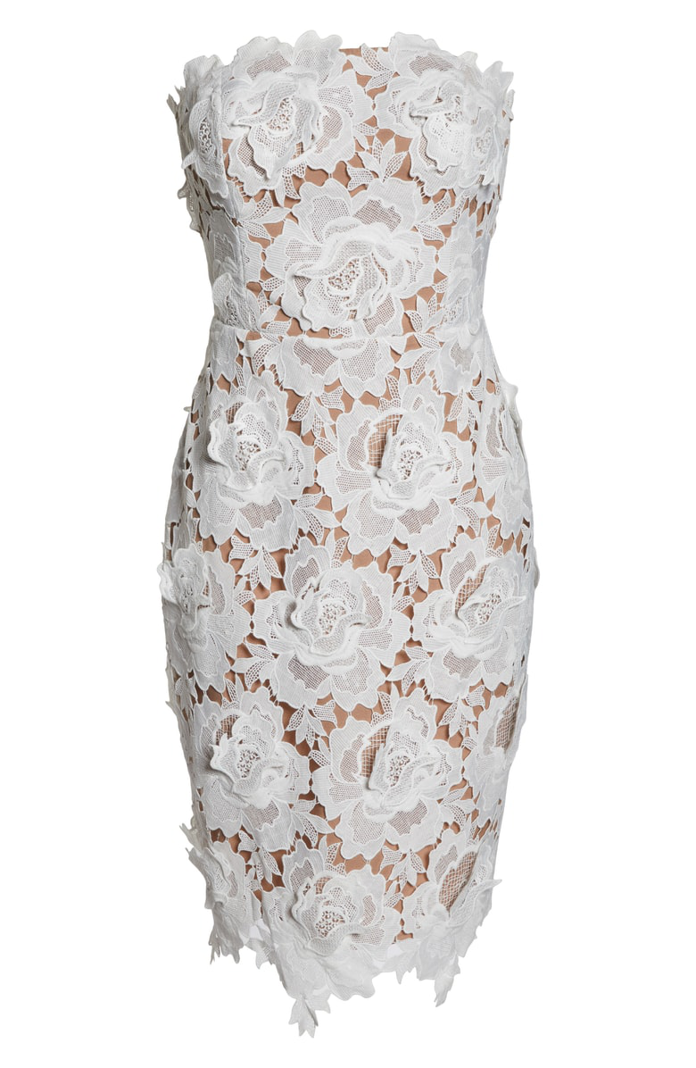 adelyn rae jade strapless lace dress