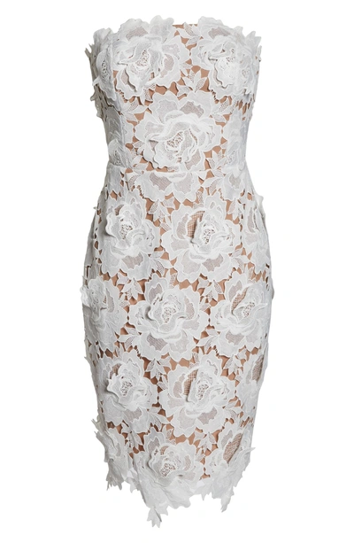 Shop Adelyn Rae Jade Strapless Lace Dress In White-nude