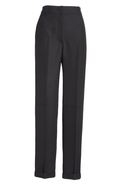 Shop Jacquemus Cuffed Pants In Black