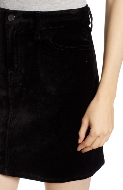 Shop Jen7 Velvet Miniskirt In Black