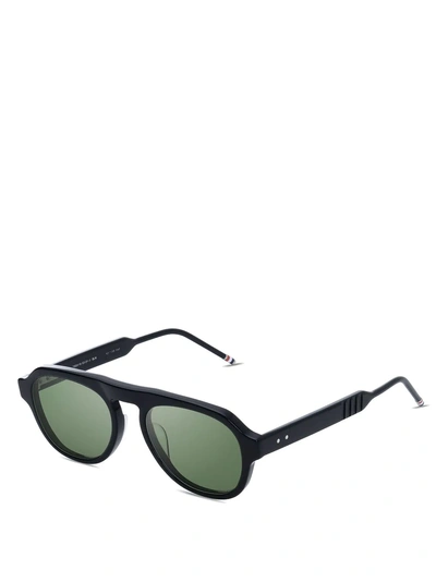 Shop Thom Browne Eyewear Black Sunglasses
