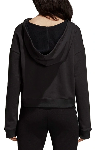 Shop Adidas Originals Adidas Crop Hoodie In Black