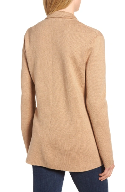Shop Jcrew Merino Sweater Blazer In Heather Khaki