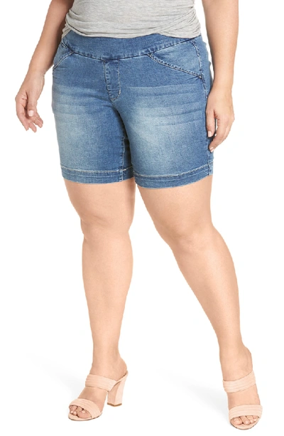 Shop Jag Jeans Ainsley Pull-on Stretch Denim Shorts In Med Indigo