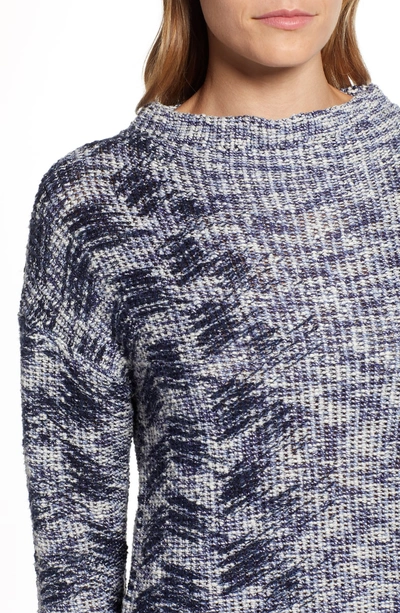 Shop Nic + Zoe Coming Along Mock Neck Sweater In Indigo Mix