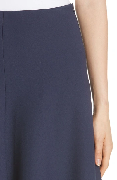 Shop Milly Stretch Crepe Bell Skirt In Navy