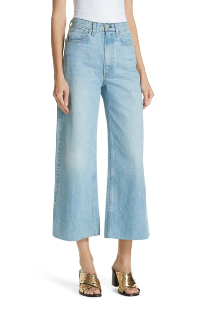 Shop Rag & Bone Haru Wide Leg High Waist Nonstretch Cotton Jeans In Waves