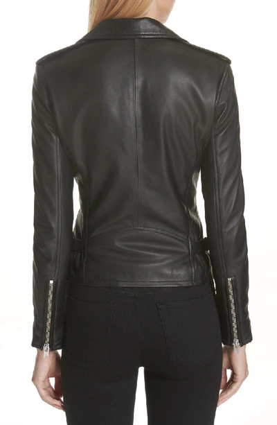 Shop Iro Leather Moto Jacket In Black