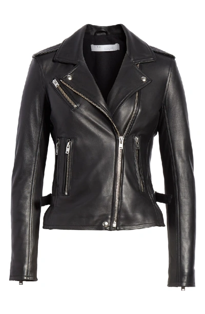 Shop Iro Leather Moto Jacket In Black
