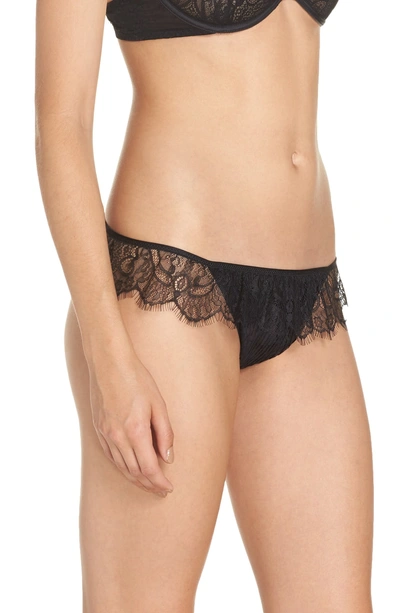 Shop Passionata By Chantelle Eyelash Lace Tanga In Black