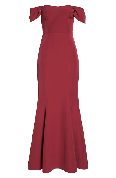 Shop Wayf The Lucy Strapless Trumpet Gown In Crimson