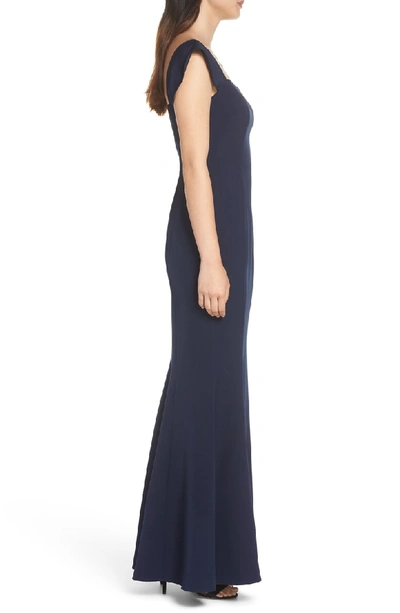 Shop Wayf The Lucy Strapless Trumpet Gown In Navy