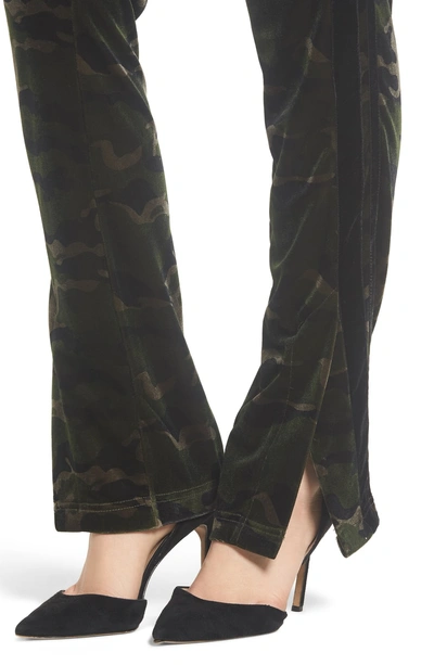 Shop Pam & Gela Side Slit Velour Track Pants In Camo Print