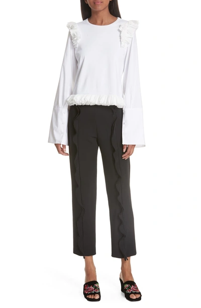Shop Opening Ceremony William Stretch Ruffle Pants In Black