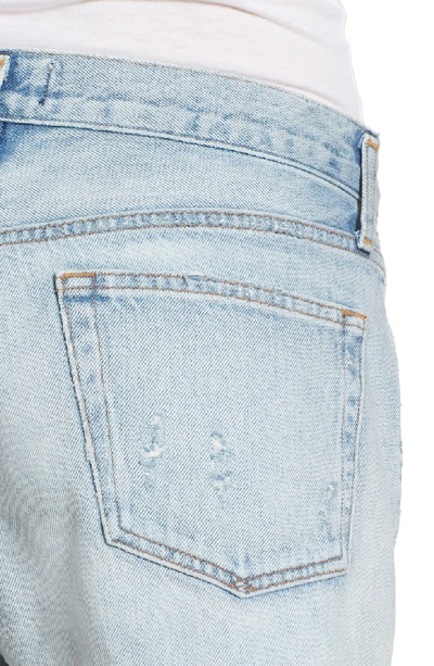 Shop Agolde Parker Distressed Denim Shorts In Broken