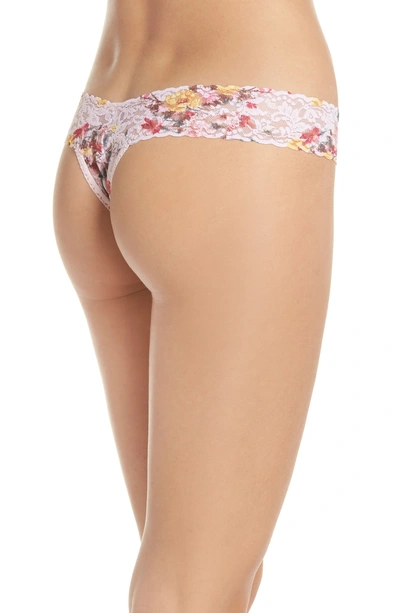 Shop Hanky Panky Blanche Flower Low Rise Thong In Pink Multi