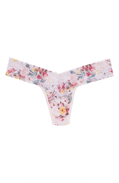 Shop Hanky Panky Blanche Flower Low Rise Thong In Pink Multi