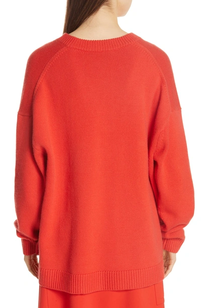Shop Tibi Cashmere Sweater In Ribbon Red