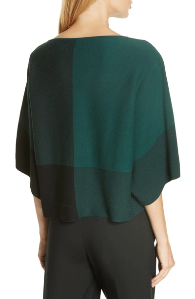 Shop Eileen Fisher Colorblock Tencel Lyocell Sweater In Pine