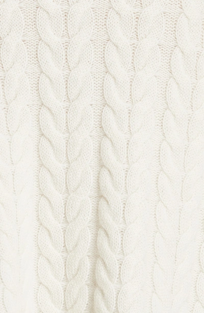 Shop Theory Cable Cashmere Sweater In Ivory/ Ivory