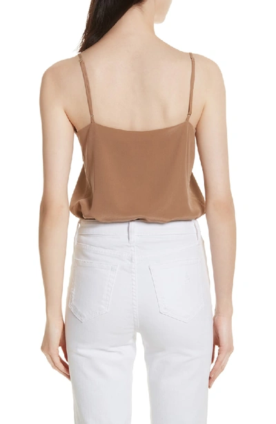 Shop L Agence 'jane' Silk Tank In Ginger Snap