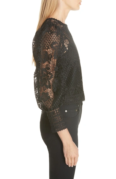 Shop Joie Rodia Lace Blouse In Caviar