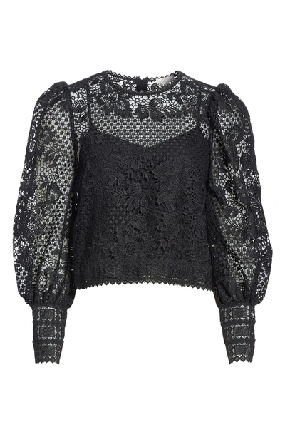 Shop Joie Rodia Lace Blouse In Caviar