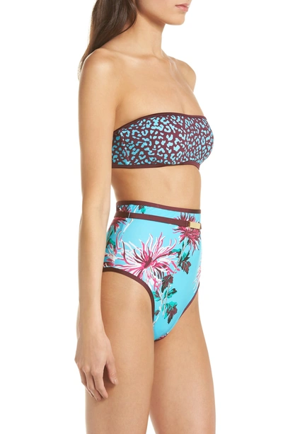 Shop Diane Von Furstenberg High Waist Bikini Bottoms In Bright Blue