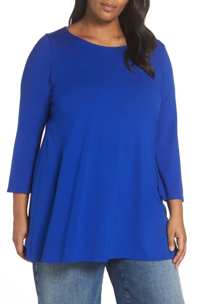 Shop Eileen Fisher Jersey Tunic In Royal