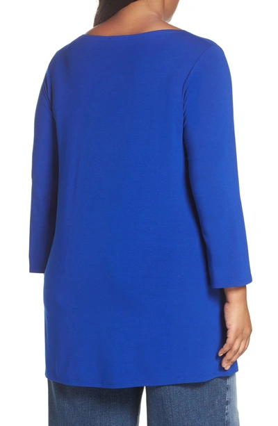 Shop Eileen Fisher Jersey Tunic In Royal