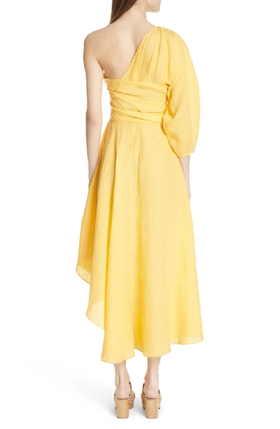 Shop Rachel Comey Tipple One-shoulder Dress In Yellow