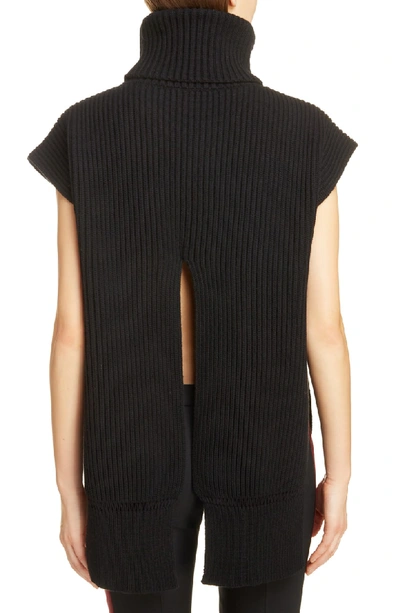 Shop Alexander Mcqueen Split Back Wool & Cashmere Turtleneck Sweater In Black