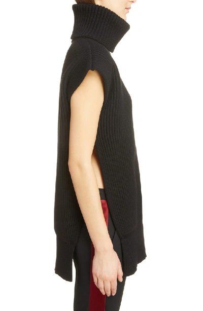 Shop Alexander Mcqueen Split Back Wool & Cashmere Turtleneck Sweater In Black