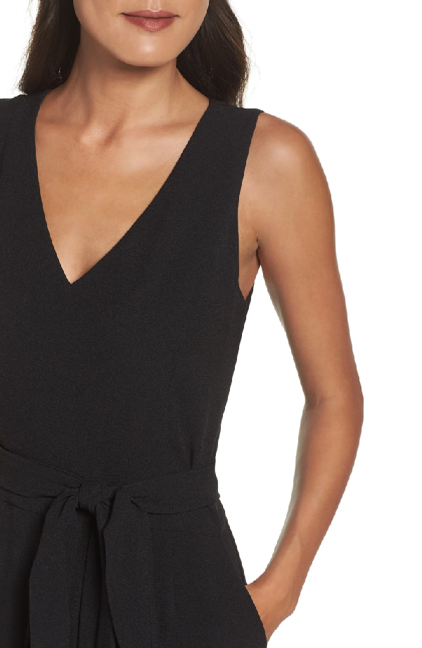 vince camuto tie waist crepe jumpsuit