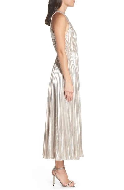 Shop Jill Jill Stuart Pleated Metallic Dress In Champagne