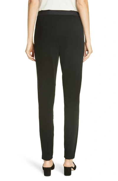 Shop Eileen Fisher Suede Front Leggings In Black