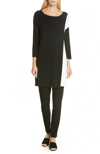 Shop Eileen Fisher Suede Front Leggings In Black