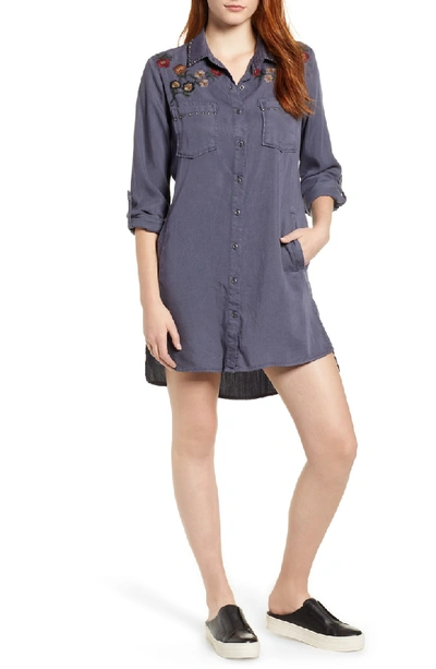 Shop Billy T Embroidered Shirtdress In Onyx W/ Embroidery