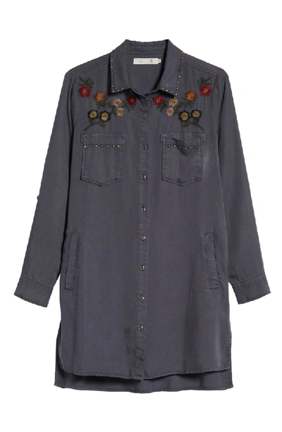 Shop Billy T Embroidered Shirtdress In Onyx W/ Embroidery