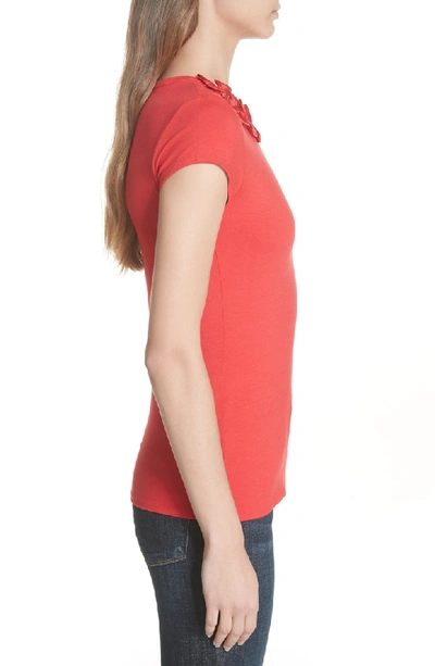 Shop Ted Baker Charre Bow Neck Tee In Red