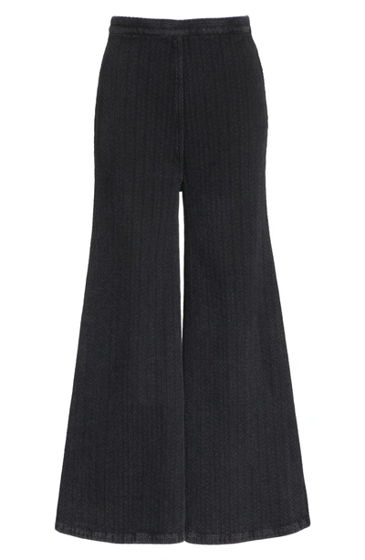 Shop Rachel Comey Absolute Herringbone Weave Wide Leg Pants In Black