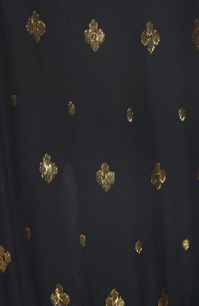 Shop A.l.c Rosa Metallic Diamond Fil Coupe Dress In Black/ Gold