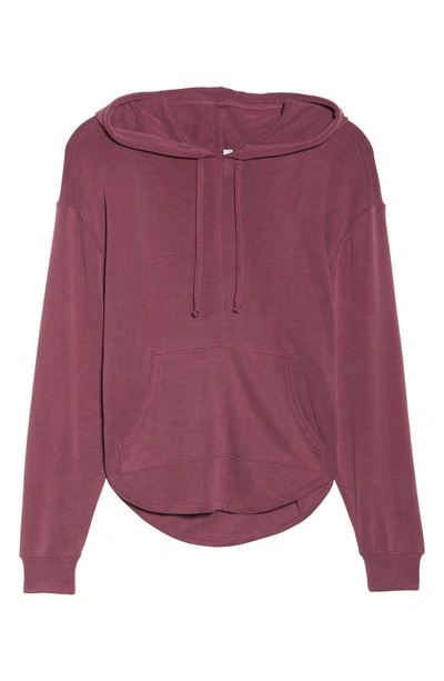 Shop Free People Movement Back Into It Cutout Hoodie In Wine