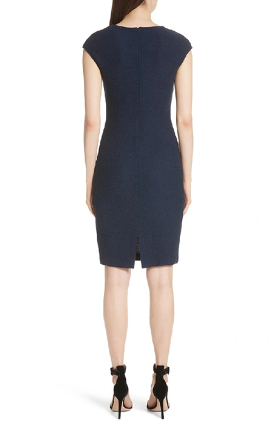 Shop St John Ana Bouclé Knit Sheath Dress In Deep Blue