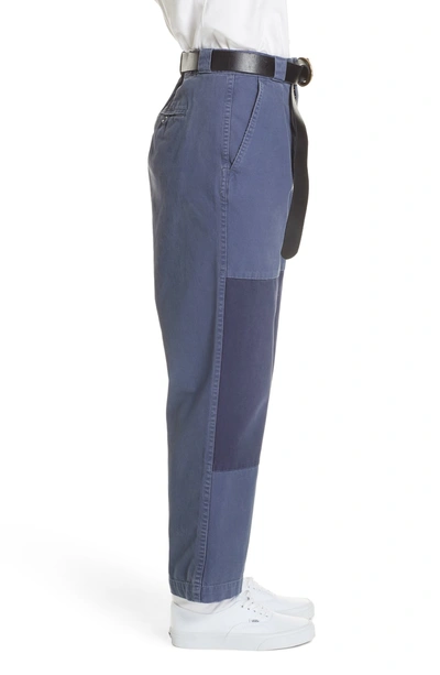 Shop Polo Ralph Lauren Patched Wide Leg Pants In New Classic Navy/ Light Navy