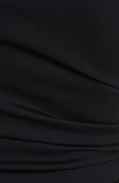 Shop Off-white One-shoulder Stretch Dress In Black White