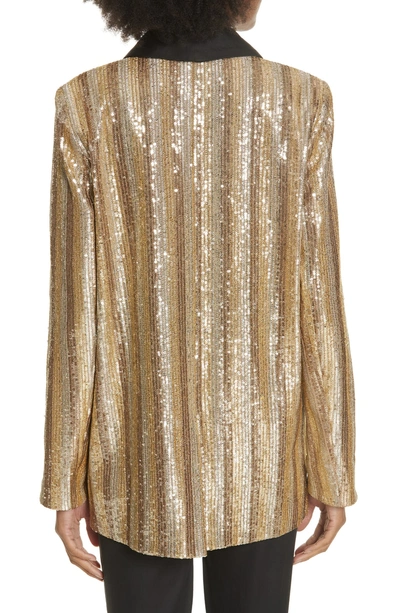 Shop Alice And Olivia Jace Embellished Oversize Blazer In Gold Multi/ Black