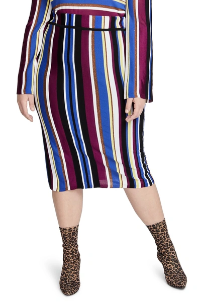 Shop Rachel Rachel Roy Metallic Stripe Pencil Skirt In Victorian Violet Stripe