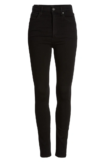 Shop Citizens Of Humanity Chrissy High Waist Skinny Jeans In All Black